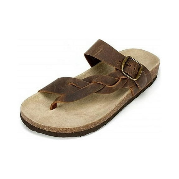 Mountain Sole Womens US Size 8 Hollie Sandals, Brown/Leather