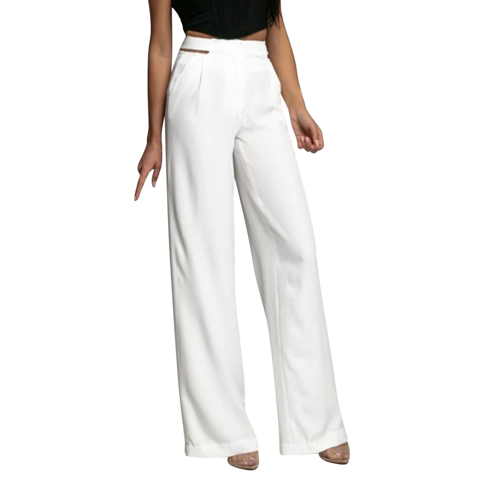 Outfmvch women's pants Suit Wide Leg Vertical Straight Commute pants