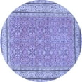 thumbnail image 1 of Ahgly Company Machine Washable Indoor Round Oriental Blue Traditional Area Rugs, 7' Round, 1 of 4