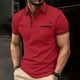 thumbnail image 1 of pstuiky camisetas de hombre, Camiseta informal de color liso con solapa y botones y bolsillo versátil para hombre camisas casuales para hombre s, 1 of 3