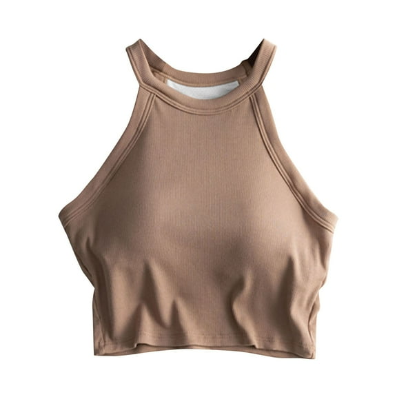 DQRPSEETB Layering Tank Tops for Women Women's Solid Color with Bra Pads Bra One Vest Camisole Top Going Out Tops