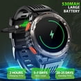thumbnail image 4 of CyberDyer 3ATM Waterproof Military Smart Watches for Men with LED Flashlight 1.45’’ HD Rugged Tactical Smartwatch(Answer/Make Call) with Compass Altitude Barometer Fitness Tracker for iPhone Android, 4 of 10