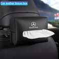 thumbnail image 2 of Caja de pañuelos de cuero para el coche, parasol, respaldo del asiento, bolsa colgante, accesorios para Mercedes Benz Clase B/C/E/S AMG C200L GLC GLE CLA W211, 2 of 5