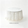 thumbnail image 3 of Linen Blend Square Tablecloth, Lace Edge Dining Table Cover, Wrinkle Resistant Washable Fabric for Everyday Kitchen Patio Wedding Decor, 3 of 6