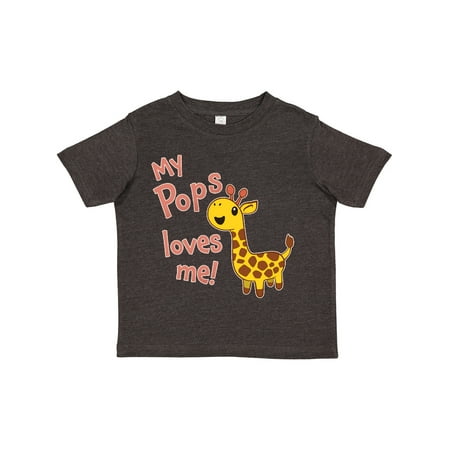 

Inktastic My Pops Loves Me- Cute Giraffe Gift Toddler Boy or Toddler Girl T-Shirt