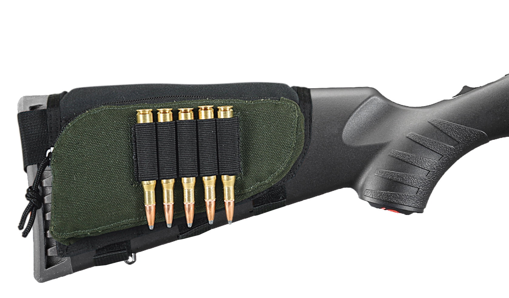 Adjustable Rifle Buttstock Cheek Rest Ammo Carrier Case for .308 or 300 winmag 