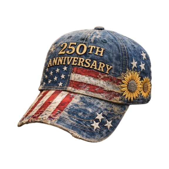 Dresfit 250th Anniversary USA Hat Patriotic 1776-2026 Commemorative Baseball Cap Vintage Adjustable Embroidered Hat Veterans Gifts K One Size