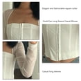 thumbnail image 4 of Top con cuello cuadrado y gancho de malla larga, blusa con gancho y durabilidad extendida, 4 of 5