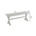 thumbnail image 6 of Rectangular Dining Bench with X Shaped Pedestal Legs White, 6 of 6