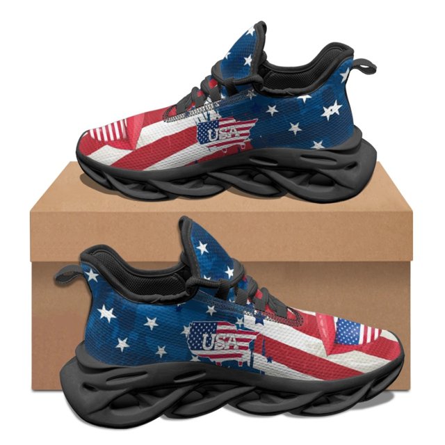 Nuevos zapatos con patrón de banderas de países de EE. UU. para parejas, zapatillas de tenis para otoño e invierno, para el trabajo, el hospital, para mujer, para correr, calzado ligero, bricolaje