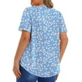 thumbnail image 3 of Fantaslook Dressy Blouses for Women Pleated Short Sleeve Tunic Tops Casual Floral Shirts, 3 of 6