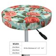 thumbnail image 5 of Bar Stool Covers Round, Green White Leaves Rose Flowers Bar Stool Cushion Covers Seat Cushion With Elastic Bands, Chairs Covers For Kitchen Dining Room 12-14 Inch, 5 of 7