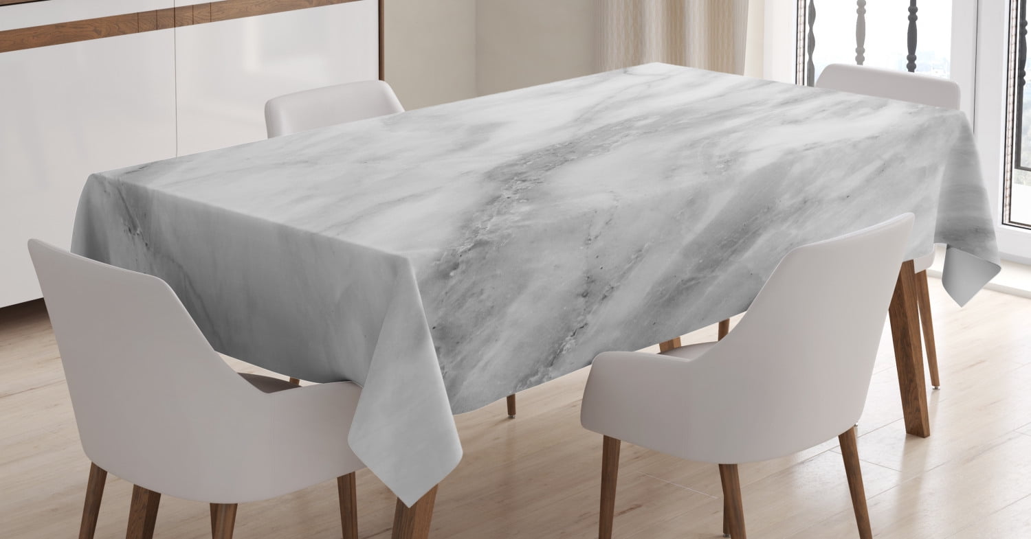 Marble Tablecloth, Marble Surface Textured Hazy Cracks and Veins Shady