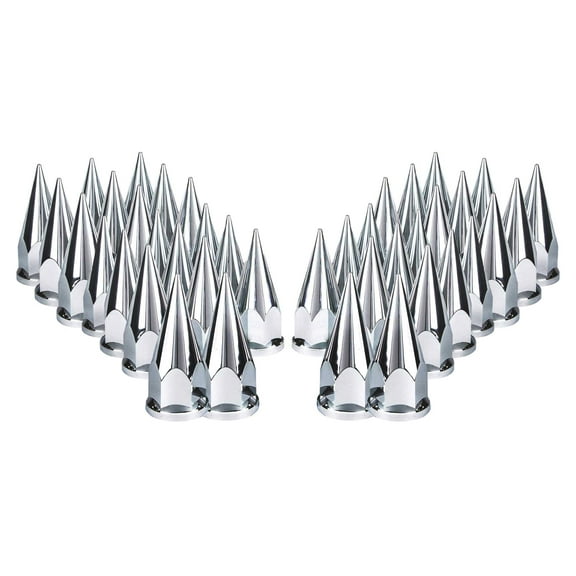 40 pcs of 33mm Chrome Screw-on Super Spike Lug Nut Covers for Semi Trucks