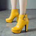 thumbnail image 3 of Botas cortas de moda para mujer, botines de mujer sexis con plataforma, tacones altos, botas negras, rojas, amarillas y blancas, zapatos de mujer de talla grande 48, 3 of 5