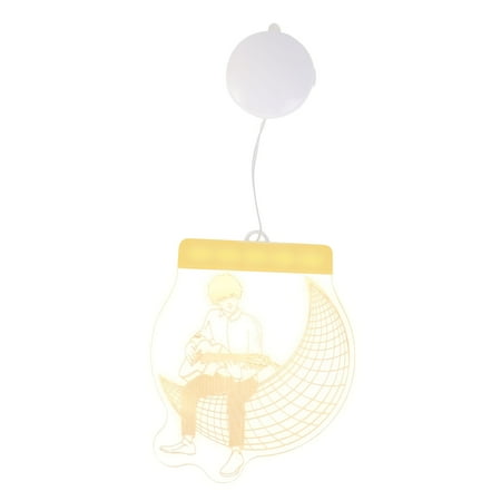 

Hemoton 1Pc Sucker Hanging Light 3D Decorative Night Light Home Decor Without Battery
