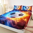 thumbnail image 4 of Erosebridal Ball Games Bed Sheets For Soccer Gamer,Football Sport Gaming Kids King Sheets For Boys 4 Pieces, 4 of 6