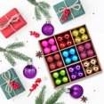 thumbnail image 1 of Fiudx Juego de Colgantes para Árbol de Navidad, Diseño Galvanizado, Colección de 72 Adornos, Plástico Duradero, Ideal para Hoteles, Fiestas, Bodas y Festividades, Tamaño de 3 Cm, Caja de Papel Kraft., 1 of 5