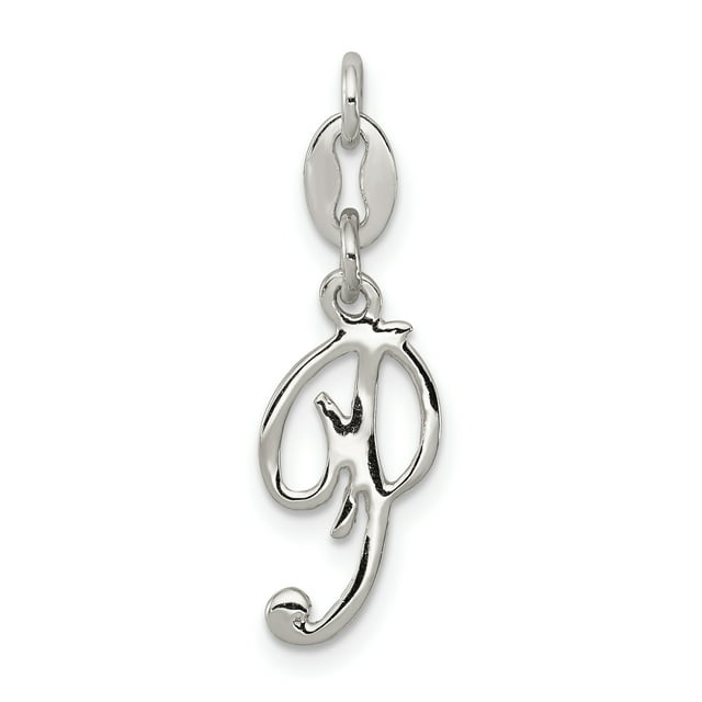 Collier Pendentif Breloque Monogramme Initiale Lettre P en Argent Sterling 925