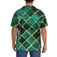 thumbnail image 3 of Pofeuu Green Mosaic Glass Print Mens Casual Short Sleeve Shirts Beach Summer Spread Collar Pocket Tops Men's Casual Short-sleeved Shirt-XX-Large, 3 of 5