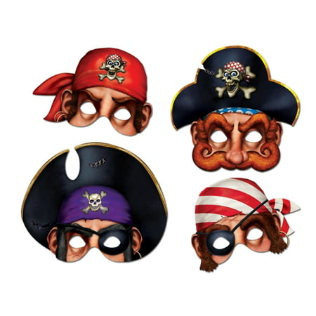 Pirate Party Paper Masks (4 ct)