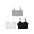 thumbnail image 3 of Vxuxlje 3Pcs Cropped Tank Tops for Girls Spaghetti Strap Crop Top Basic Sports Cami Solid Color Black&White&Grey L, 3 of 5