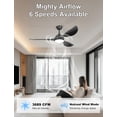 thumbnail image 2 of Ventilador de techo Phylluz 142 cm con luces, 3 aspas, negro, con control remoto, 2 of 9