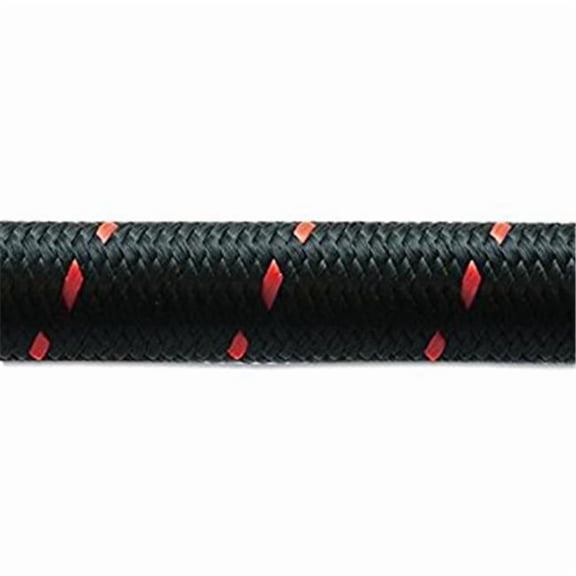 11966R 6 AN x 10 ft. Roll Nylon Braided Flex Hose - Black & Red