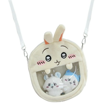 Roffatide Anime Chiikawa Crossbody Bag Cartoon Ita Display Bag Mini Shoulder Bag Fluffy Crossbody Phone Purse Bag Underarm Bag Top-handle Handbag
