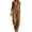 Khaki, variant on Women's Hooded Zip Front Jumpsuit Long Sleeve Long Romper with Pockets Casual Wear Blue S