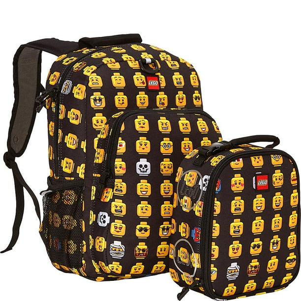 LEGO Heritage Classic Backpack and Lunchbox 2-Piece Combo Set, Matching Back to School Pack and Lunch Kit, Minifigure