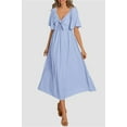thumbnail image 6 of PRETTYGARDEN Summer Dress for Women Casual Short Sleeve Bow Tie V Neck Ruffle Midi Flowy Dresses, 6 of 7
