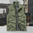 thumbnail image 2 of UVEASISHA Men's Outdoor Workout Vest Big and Tall Lightweight Sleeveless Jacket Fishing Hiking Travel Vest with Zipper Pockets Army Green M, 2 of 10