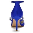 thumbnail image 5 of Women Pointed Toe High Heels Stiletto High Rhinestones Ankle strap Satin 8.5CM Pump Party Dress, 5 of 6
