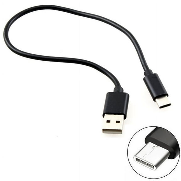 Black Short 1ft Type-C Cable Rapid Charge USB Wire Sync USB-C Power Data Link Cord Supports Fast Charging Compatible With Nokia 3.1 Plus - Samsung Galaxy S10e S10  S10