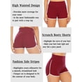 thumbnail image 5 of DODOING Yoga Shorts for Women Tummy Control Leggings Textured Ruched Running Shorts Bottom, 5 of 8