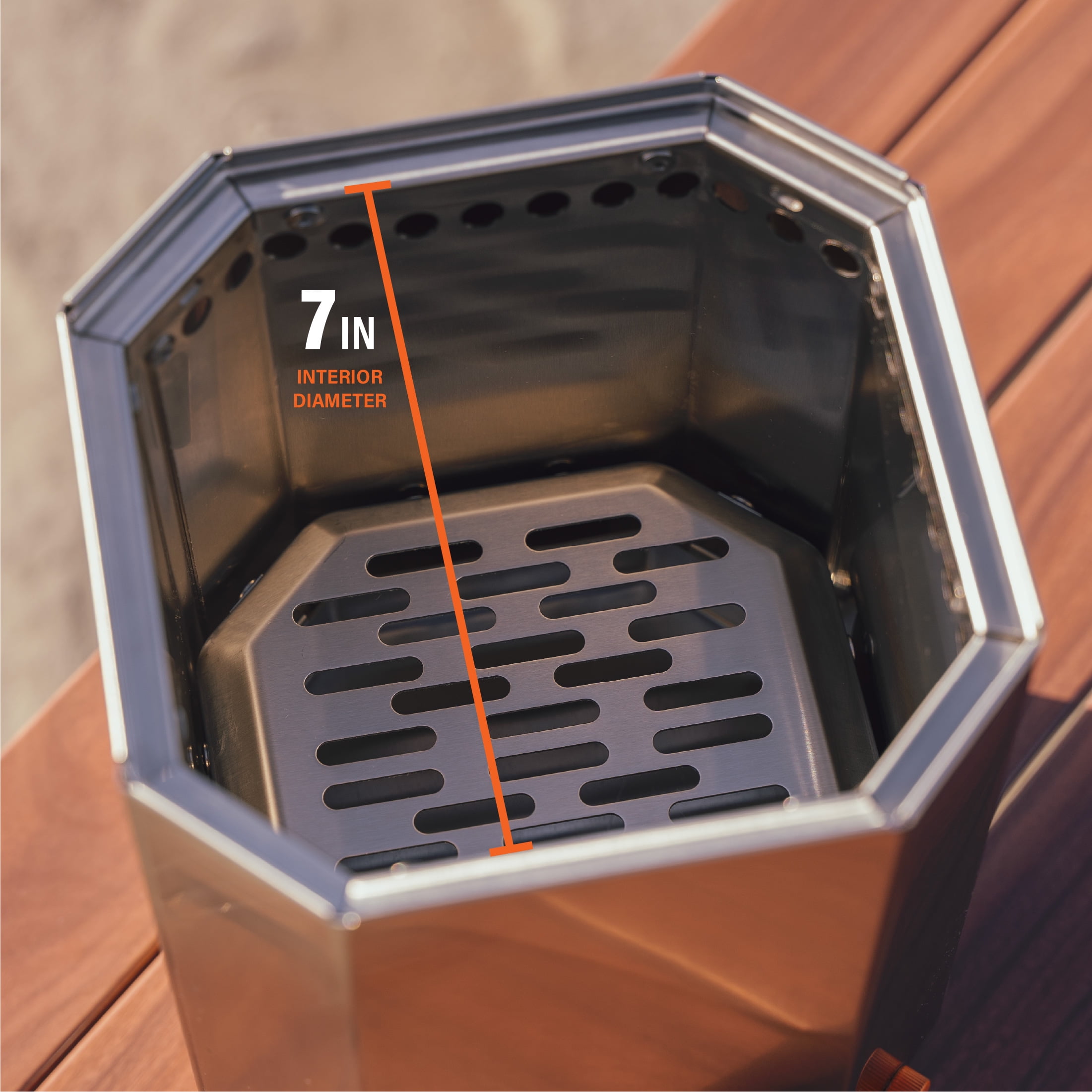 Blackstone Adventure Ready 7” Stainless Steel Smokeless Fire Pit (Model 5912) with Removable Base