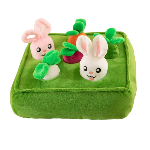 Juguete creativo de peluche de zanahoria de jardín, juguete educativo de interacción entre famiia, juguete para masticar verduras, perros, Yuyangstore Muñeca Zanahoria
