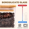 thumbnail image 4 of Frascos Cuadrados para Almacenamiento de Alimentos SHOWIN de Vidrio 227 ml con Tapa de Bambú x12, 4 of 8