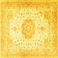 thumbnail image 1 of Ahgly Company Indoor Square Medallion Yellow Traditional Area Rugs, 7' Square, 1 of 4