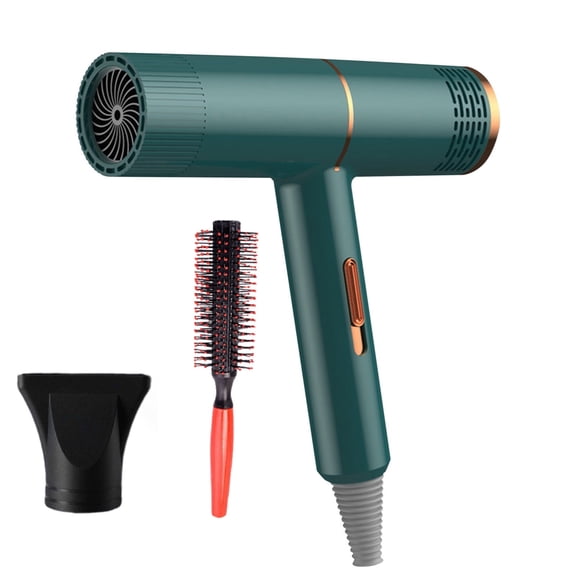 Green Ionic Hair Dryer With Curly Hair Diffuser 3 Speed Settings Portable Blow Dryer For Home Salon Travel