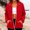Red women's fleece coat a1, variant on Usloyux Women's Solid Color Fleece Pocketed Stand-Up Collar Long Sleeve Zip Up Jackets Casual Coats Fall Winter Outerwear, White L