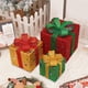 thumbnail image 5 of Cajas de regalo con iluminación LED a distancia y 3 - decoración interior/exterior con 8 modos para jardín, árbol y fiesta navideña, 5 of 5