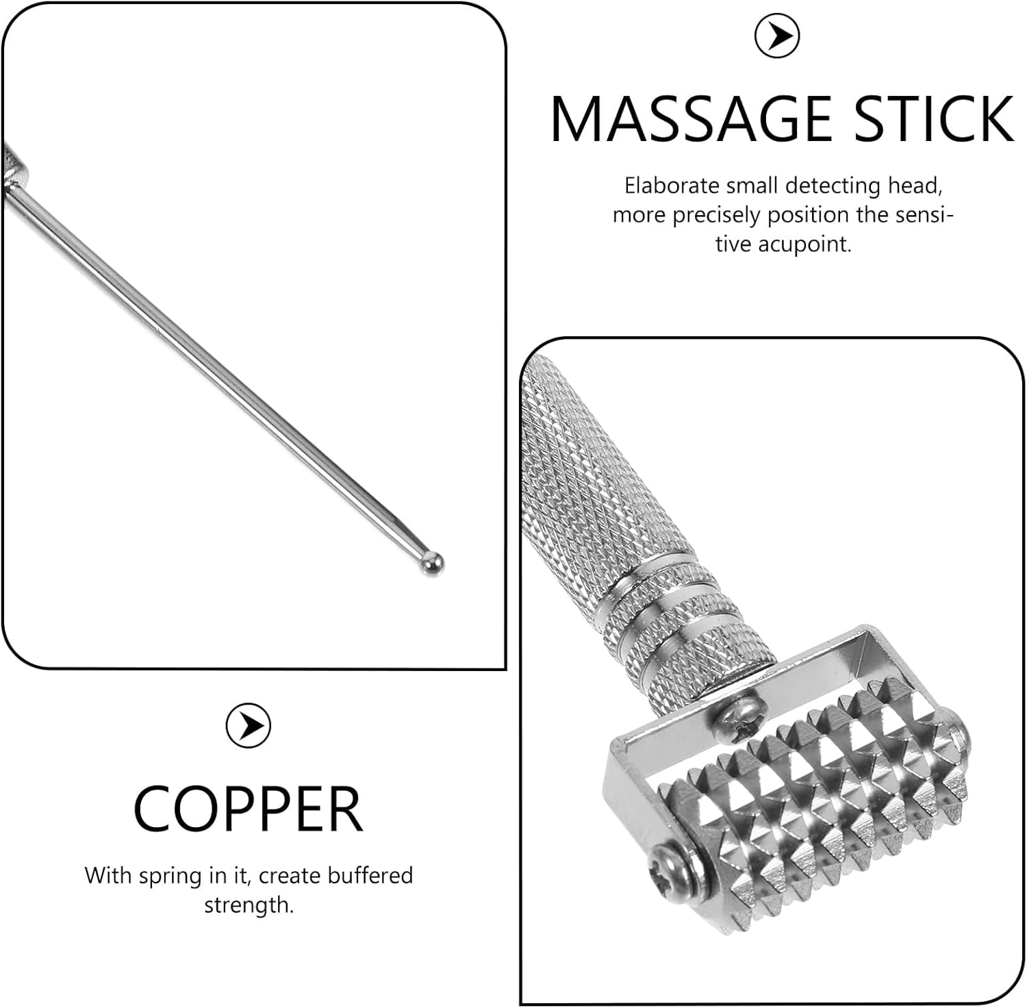 ABCISI Acupuncture Pen Ear Massage Tool, Face Roller Adjustable Deep Tissue Massage Tool for Face Ear Self-Massage, Flexible Multi-Functional Acupuncture Roller for Clinic and Household