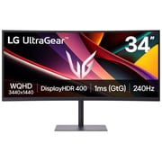 LG 34" UltraGear WQHD 1440p 240Hz Curved Gaming Monitor, Black, 34G630A-B