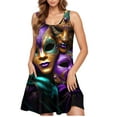 thumbnail image 5 of Women Dresses Xqxayjr Women Mardi Gras Sundresses with Pockets Summer Casual Flowy Swing Trendy Spring Dresses Knee Length Carnival Parade Party Sleeveless Tshirt Holiday Dress, 5 of 5