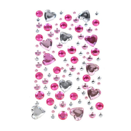 Crystal Stickers Stones - Heart Bubble Gems 3D Rhinestone Stickers, 110-Piece