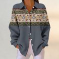 thumbnail image 2 of QASIEATN Tops for Women Long Sleeve Mexican Blouses Print Western Button Down Dress Shirt Summer Blouse Fashion Clothing, 2 of 8