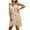 Khaki, variant on IROINNID A-Line Dress For Women Tassels Sequins Thin Camis Sleeveless V- Neck Dress Knee-Length Solid Color Dress