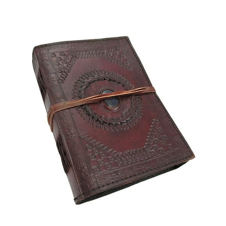 Embossed Leather Blue Stone 120 Page Unlined Journal